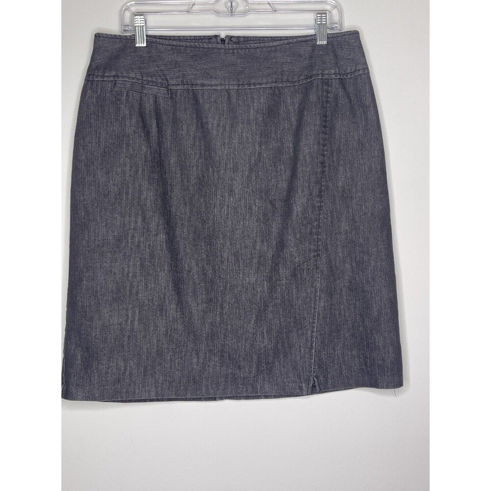 Ashley Stewart Y2K Plus Size 90s Mini Jean Denim Skirt Plus Size 14W Front Slit